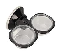 Cryfokt Reptile Feeding Bowl Easy to Clean Clear Design for Snakes Lizards Frogs Space Saving for Reptile Tank ABS Material (Dual Bowls)