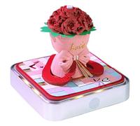 Cryfokt Rose Bouquet 3D Memo Pad with Light 2026 Calendar Paper Carving Hand Tear 3D Art Notepad Sculpture for Desktop Decor Birthday, Stunning3d Rose Designs (Red)
