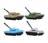Cryfokt Simulation Tank Model Toy for Children, 4pcs Alloy Tanks with Movable Joints, Rotating Battery, Adjustable Drum, Mini Military Vehicles, Suitable for Kids 3+ (Tank)