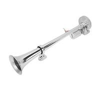 Cryfokt Single Trumpet Horn, 135dB Loud Electric Air Horns Chrome Plated Universal for Truck for Train for Boat