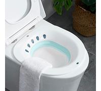 Cryfokt Sitz Bath for Toilet Seat, Foldable Bidet with Overflow Prevention, Water Massage Design, Comfortable Sitz Bath for Perineum Soaking, Hemorrhoid, Anal Inflammation Treatment (with Flusher)