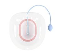 Cryfokt Sitz Bath for Toilet Seat, Foldable Bidet with Overflow Prevention, Water Massage Design, Comfortable Sitz Bath for Perineum Soaking, Hemorrhoid, Anal Inflammation Treatment (with Flusher)