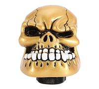 Cryfokt Skeleton Skull Head Car Modified Gear Shift Knob Stick Lever for Universal Installation Eco-Friendly and Durable for Car Enthusiasts (Gold)