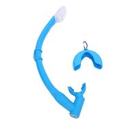 Cryfokt Snorkel, Flexible Silicone Freediving Snorkel Wet Dry with Automatic Float Valve and Spring Buckle Compact Foldable Design for Scuba Diving Spearfishing and Professional (Blue)