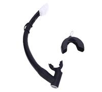 Cryfokt Snorkel, Flexible Silicone Freediving Snorkel Wet Dry with Automatic Float Valve and Spring Buckle Compact Foldable Design for Scuba Diving Spearfishing and Professional (Black)