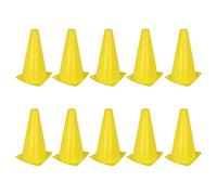 Cryfokt Soccer Cone Barrier Stackable Traffic Cone for Basketball Football Skateboards for Training Square Base and Four Holes Yellow 10Pcs for Motorcycle Training