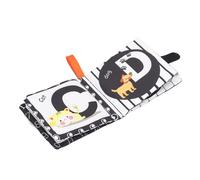 Cryfokt Soft Baby Cloth Book, Black and White Infant Activity Toy with Crinkle Pages for Early Education (Letters)