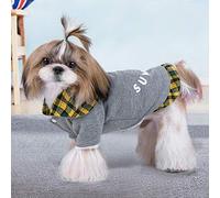 Cryfokt Soft Cotton Dog Coat, Thicken Warm Pet Apparel with Loose Cuffs (S) | Yellow Winter Outfit for Small Medium Large Dogs, Insulated Jacket with Comfort Fit