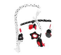 Cryfokt Soft Plush Baby Mobile for Crib with Engaging Design, High Contrast Black Red Musical Crib Mobile for Soothing Sleep, Plush+ABS Material (Animal)