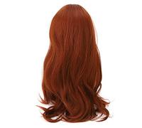 Cryfokt Soft Reddish Brown Wig Elegant Long Curly Synthetic Wig for Halloween and Stage Performances