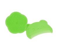 Cryfokt Soft Sensory Baby Bath Brushes Set, Curved Silicone Scalp Brush for Comfortable Head Massage, Suitable for Newborns, 2 Pieces (Green)
