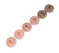 Cryfokt Soft Silicone Ear Model, Human Ear Model Stand Set, Improve Skills, Piercing Teaching, 3 Pairs for Earring Display Accessories