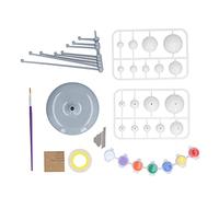 Cryfokt Solar System Model Kit Educational Colorful Nine Planets Ornaments for Kids DIY Toy Set for Astronomy Enthusiasts, Plastic Material