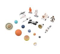 Cryfokt Space Astronauts Planets Figurines Hand-Crafted Collectible Model for Display, Learning and Education, 19 PCS PVC Material