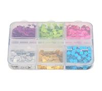 Cryfokt Square Nail Sequins Colorful Glitter for DIY Nail Art Decoration, 6 Grids Glitter Sequin for Female Girls