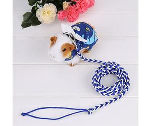 Cryfokt Squirrel Harness Durable Cartoon Vest for Small Pets with 6.6ft Lead Leash - Adorable Design for Outdoor Adventures (Dark Blue)