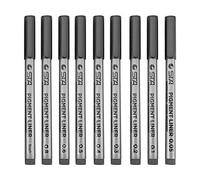 Cryfokt STA 9pcs Water Based Pen Set Various Tip Sizes Ideal for Writing Drawing and Designing Portable Black Ink 5.5 Inches