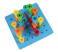 Cryfokt Stacking Peg Board Toys for Kids with 25 Durable Colorful Pegs Educational Fun Plastic Material for Toddlers