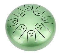 Cryfokt Steel Tongue Drum 8 Notes Percussion Instrument for Learning Relaxation Inspiration Green Ti Alloy 5.5in Chakra Tank for Children Adults
