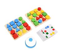 Cryfokt Stimulating Geometric Puzzle Toy for Hands-on Learning with Various Shapes and Colors 3x3in Baseboard