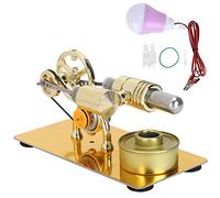Cryfokt Stirling Engine Model, Zinc Alloy Metal Frame Physics Experiment Toy, Heat Engine Generator with Light Bulb for Science Education Classroom STEM Teaching