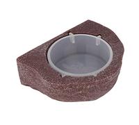 Cryfokt Sturdy Plastic Reptiles Pet Feeder Bowl with Strong Suction for Climbing Pets, Green/Brown, 10 * 8.5 * 3.5cm, Ideal for Feeding Lizards (Brown)