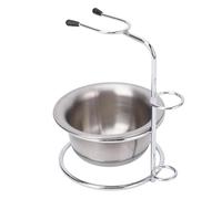 Cryfokt Sturdy Shaving Stand Brush Holder Rustproof Bowl Set Complete Shaving Kit for Men Stainless Steel