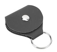 Cryfokt Stylish Guitar Pick Holder Soft PU Leather Plectrum Storage Case Keyring for Guitar Accessories Enthusiasts Black (Black)