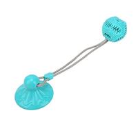 Cryfokt Suction Cup Dog Chewing Toy Molar Spherical Design for Tug-of-War and Teeth Cleaning for Dogs of 9.5cm (Lake Blue)