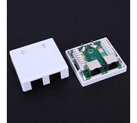 Cryfokt Super 5 Shield RJ45-8P8C Wall Connector Adapter, Durable 2-Port Network Extension Box for Home and Office, White, Compact Size