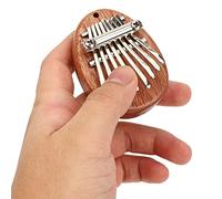 Cryfokt Thumb Piano, 8 Keys Mini Heart Shaped Crystal Acrylic Kalimba, Musical Instrument with Schoolbag Keychain for Travel Party Decoration (oval log)