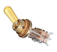 Cryfokt Toggle Switch Electric Guitar Parts 3-Way Pickup Selector for Type Guitars, Metal with Yellow Cap (golden hat)