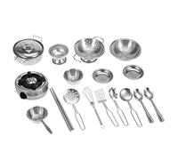 Cryfokt Toy Kitchen Set for Kids, Stainless Steel Cookware, Cooking Utensils, Develop Children's Intelligence, Boys and Girls (18 pieces)