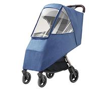 Cryfokt Travel-Friendly Stroller Protector Weather Shield Coldproof Rain Cover, Jogging Stroller Cover for Babies (Linen Blue)