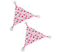 Cryfokt Triangular Bearded Dragon Hammock Soft Cloth Reptile Hanging Bed for Climbing 2pcs Set (Pink strawberry size S)