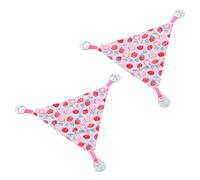 Cryfokt Triangular Bearded Dragon Hammock Soft Cloth Reptile Hanging Bed for Climbing 2pcs Set (Pink strawberry size S)