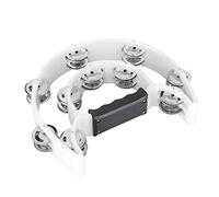 Cryfokt Unique Double Jingles Handbell Tambourine Percussion Instrument for Coordination Skills of Eyes and Hands, Green (White)