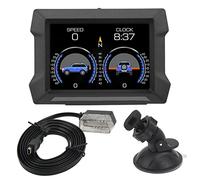 Cryfokt Universal Car HUD Display, OBD2 GPS Gauge with Slope Meter Overspeed Warning, 12 Language Settings, for All Cars OBD2 Gasoline Vehicles After 2004 US After 2008 Others