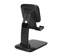 Cryfokt Universal Desktop Phone Holder, Adjustable and Durable, Perfect for Tablets and Phones for Online Learning and Travel, Made of ABS and Zinc Alloy (Plastic black)