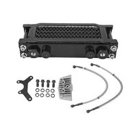 Cryfokt Universal Motorcycle Oil Cooler Kit, Aluminum Engine Oil Cooling Radiator for 50CCto150CC Dirt Pit Bike, with Fast Heat Dissipation for Kayo Apollo Bosuer Xmotos (Black)
