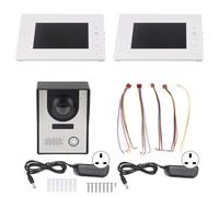 Cryfokt Video Door Phone Kit, 7in TFT Screen Hands Free Indoor Unit with Night Vision 2 Way Talk Unlock Function, Customizable Settings, for Home Office Building Government Agency (UKplug)