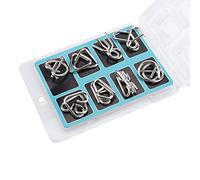 Cryfokt Wire Puzzle, Logical Thinking Exercise Metal Ring Game Chinese Ring Puzzle with Traditional Chinese Cultural Elements for Kids Children (B)