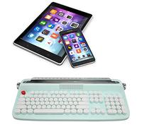 Cryfokt Wireless Typewriter Keyboard, Bluetooth 5.0 BT Keyboard, Retro Style 104 Keys, Compact Layout with Integrated Tablet Phone Stand, for Smartphone Tablet Laptop WinAndroid (Mint Green)