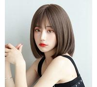 Cryfokt Women Short Brown Bob Wig Stylish Sweet Cut for All Face Shapes High Temperature Silk for Girls