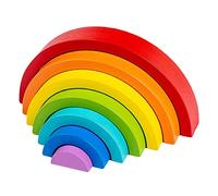Cryfokt Wooden Arch Stacking Toy Multi-Color Learning Blocks for Toddlers 1 Unit (Free Size)