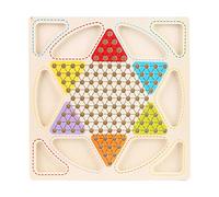 Cryfokt Wooden Colorful Chinese Checkers Smooth Aeroplane Chess for Improved Hand-Eye Coordination, Parent-Child Interaction, 2 Ways to Play, for Kids Educational Multifunction Game