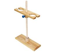 Cryfokt Wooden Funnel Support Stand with Adjustable Height, 2-Hole Plate for Holding 2 Funnels, Easy to Carry and Use for Chemistry, Made of Durable Wood Material