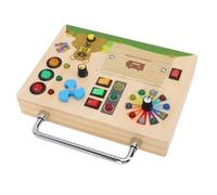 Cryfokt Wooden Sensory Board for Toddlers, Multi-Activity Busy Game Board with Traffic Light Tool for Learning Fun, Durable Basswood Material, 22 X 4 X 20cm
