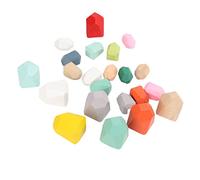 Cryfokt Wooden Stone Building Blocks Set, 22Pcs Natural Polyhedron