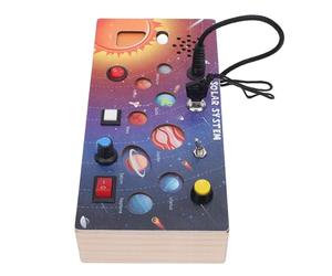 Cryfokt Wooden Toddler Sensory Activity Board Toy, Solid Switch Design Solar System Educational Toy for Early Learning, Kids for Home and School